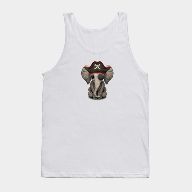 Cute Baby Elephant Pirate Tank Top by jeffbartels